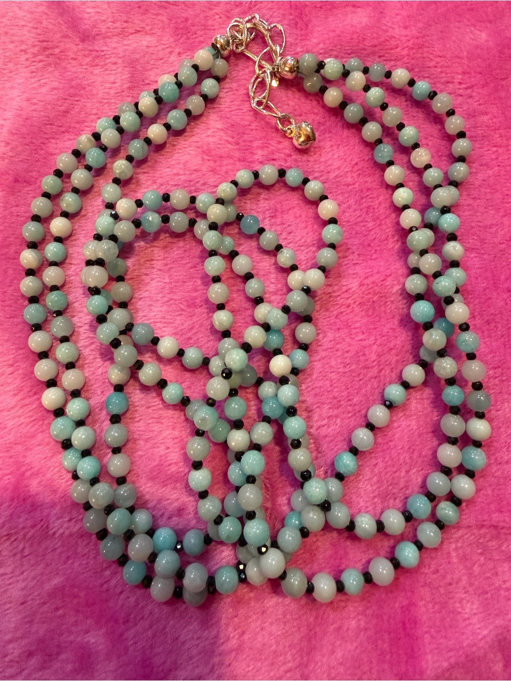 New Jay King Mine Finds Aquamarine 3-Strand Necklace(283)